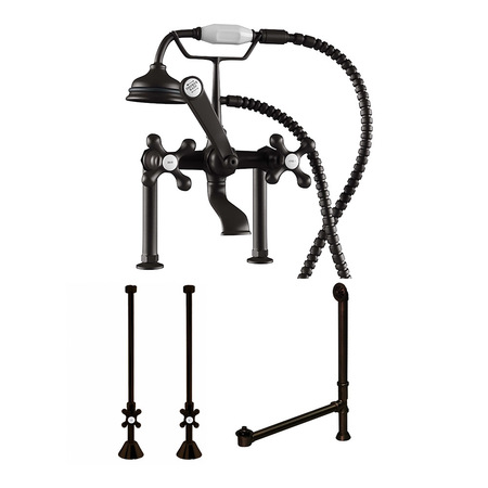 CAMBRIDGE PLUMBING Complete Plumbing Package for Deck Mount Claw Foot Tub CAM463D-6-PKG-ORB